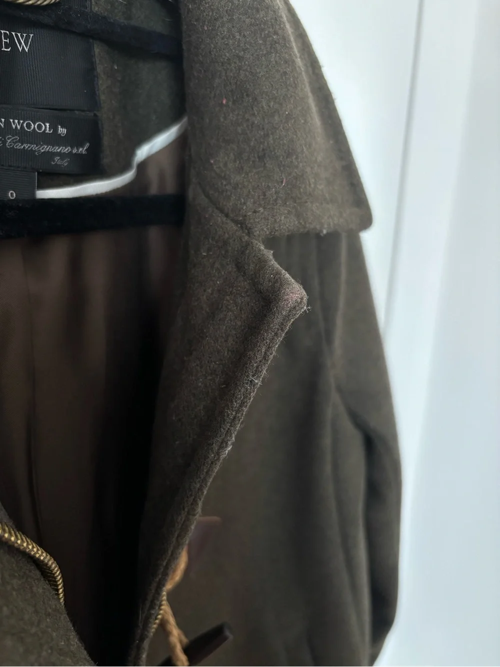 J.Crew Classic Melton Wool Pea Coat in Army Green Sz 0 - Picture 7 of 9